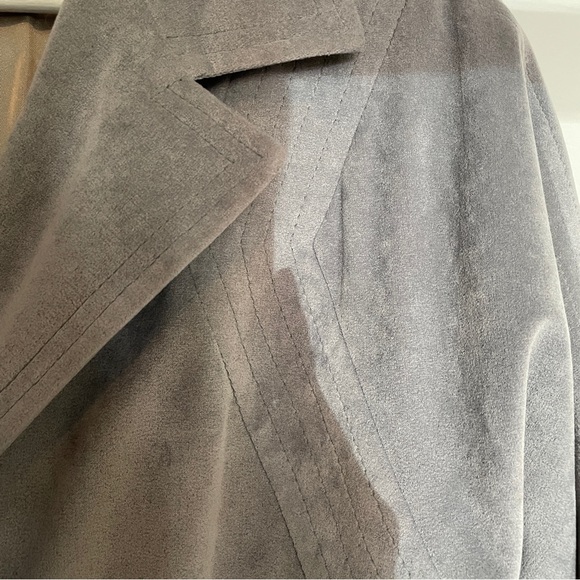 Vintage Soft Grey Vegan Suede Coat - Picture 4 of 7